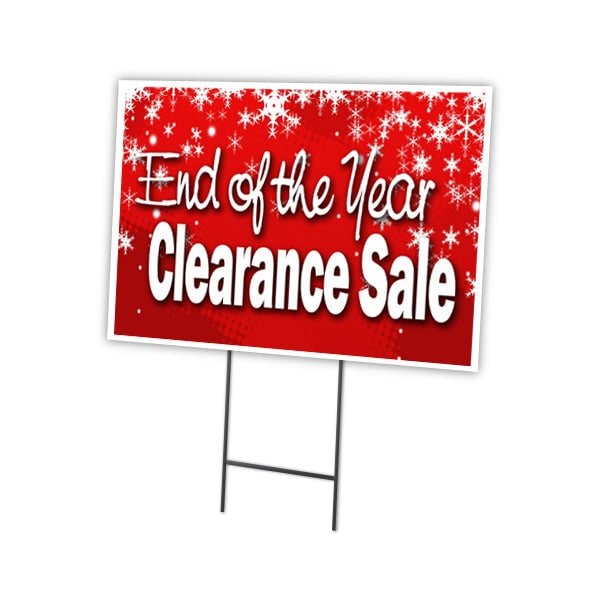 Signmission End Of Year Cle Sal Yard & Stake outdoor plastic coroplast window, C-2436-DS-End Of Year Cle Sal C-2436-DS-End Of The Year Cle Sal - main